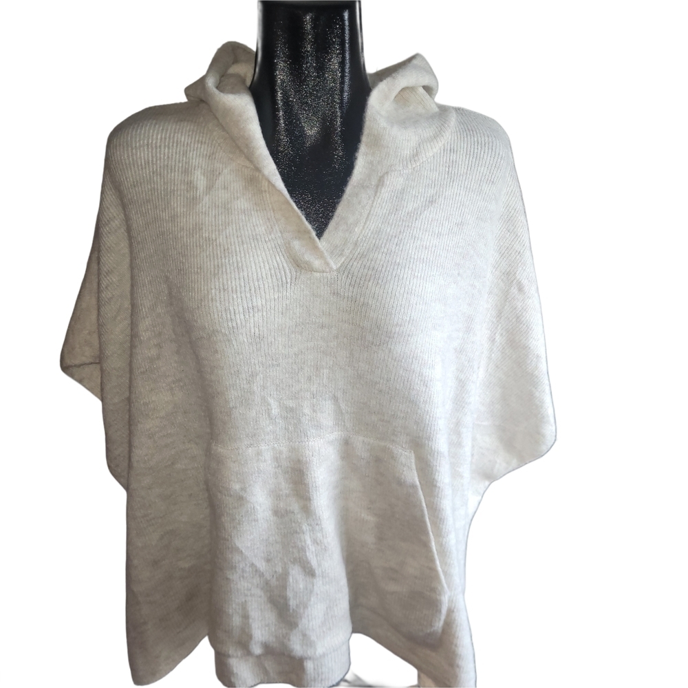 Loft Hooded Cozy Knit Poncho Sweater In Cream Size XS